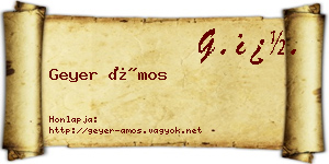 Geyer Ámos névjegykártya